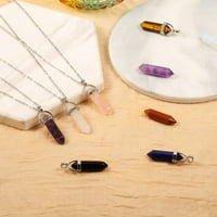 Šesterokutni kristali privjesci sa lancima, liječenje privjeske ogrlicu u obliku kremena u obliku u obliku