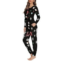 Renewold Candy Canes Pajamas Set za žene Ugodna noćna odjeća za noćne odjeće za božićne dnevne poklone