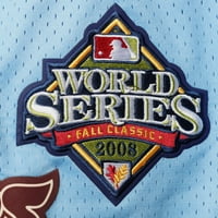Muški PRO standard svijetlo plava Philadelphia Phillies World Series Logo MESH kratke hlače
