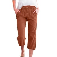 Zodggu Žene Moda Žene Ljetne casual Solicinske hlače od labave hlače Ravne široke pantalone za noge