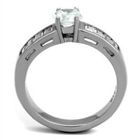 Luxe nakit dizajnira ženski zaručni prsten od nehrđajućeg čelika sa okruglim CZ kamenom - veličinom (pakovanje od