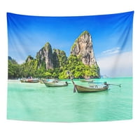 Blue Phuket Longtale brodovi na prekrasnoj plaži Tajland Zidna umjetnost Viseća tapiserija Kućni dekor