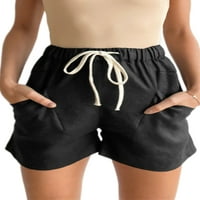Grianlook dame kratke vruće hlače Bermuda dno crtao elastični struk mini pant za žene ženske ljetne