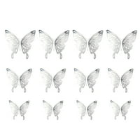 Mnjin 3D šuplje leptir zidne naljepnice Početna Dekor kartonske leptir zidne naljepnice Srebrne