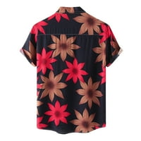 Muškarci Havaji Print Majica Muška Ležerna moda Top cvjetni ispisani Torpinski kratki rukav Isključite