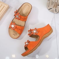 DMQupv da papuče ženske platforme cvjetni klinovi papuče na otvorenom cipele papuče žene mokasinske