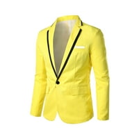 Muški kaputi čišćenje Muška moda Engleska Jednobojna Kvalitetna casual s jednim grudima Ouredavce žute