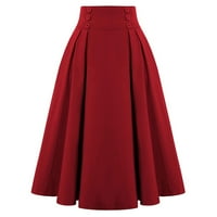 Ženska haljina moda casual sa džepovima Vintage Visoko struk drešena suknje