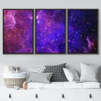 Zidno uokvireno platno Ispis Zidno umjetničko postavljanje Purple Galaxy sa zvijezdama u svemiru Fantasy
