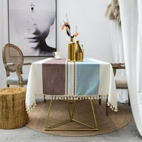 Poklopac stola i vodootporni stolnjak Nordijski prugasti stolkni tkanina Izdržljivi šav za tassel stolnjak