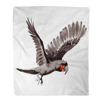 Bacajte pokrivač toplo ugodno print flanel nebeska ptica bijela maca papagaj u divljini od akvarela