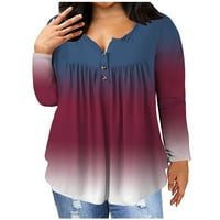Zunfeo Fall majice za žene - pulover gradijent dugih rukava trendi labavi fit casual vrhovi bluza plutaju