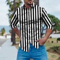 MAN bluza Ljetna moda zgodni muškarci modni ležerni apstraktni digitalni tisak rever gumb s dugim rukavima na plaži Dnevni rublje