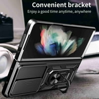 Galaxy Z Fold Case, Ring Trickstand Magnetic & Slide kamera zaštitnik vojno-klase Čvrsti hibridni zaštitni