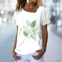 APEPAL Womens cvjetni print V-izrez Majice Kratki rukav Loose FITS TUNICH TOPS Bluze Green XL