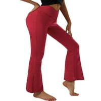 Žene poprečno struk gamaše flare bootcut yoga hlače plus veličine Tummy Control Workout Hlače od ispisanog