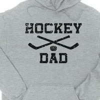 Hockey tata unise siva fleece hoodie inspirativni sretni dar poklon