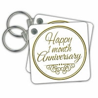 3Droza sretna mesečna godišnjica. Zlatni tekst. 1. mjeseca zajedno godišnjice - ključni lanci, 2. po, skup od 2