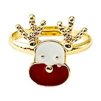 Božićni prstenovi za ženske prstenove za odmor za djevojčice Božićni šešir stablo Snjegović prstenovi