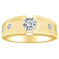 0. Carat okrugli rez bijeli prirodni dijamantski godišnjica vjenčani prsten za vjenčanje u 14K čvrsti