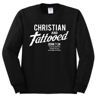Divlji bobby hrišćanski i tetovirani John 7: nadahnuće hrišćanski majica dugih rukava, crna, srednja