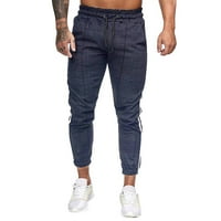 Njshnmn Muns Fashion Joggers Hlače Pješačenje Jogger Classic Fit Multi džepovi, Navy, XL