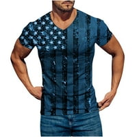 Giligiliso Clearence Dan majica za muškarce muški casual v-izrez Dan Nezavisnosti Dan ispis pulover