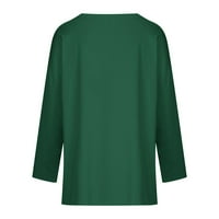 Žene Ležerne majice - labav udobni vrhovi V izrez dugih rukava Tijelo slobodno vrijeme TOP pulover Green