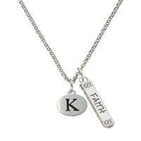 Delight nakit silvertni slovo slovnog slova - K - šljunčani disk - silvertorno verujte vere molitva
