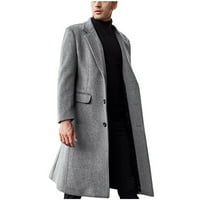 Muški zimski vuneni kaput Slim dugi kaputi Overcoat graškom kaputa Ležerni vuneni kaput od vunene jakne