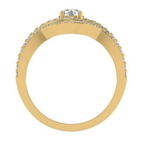 Dijamantni zaručni prstenovi za žene okrugli sjajni dijamantni prstenovi Criss Cross isprepleteni 14k