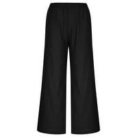 Golf hlače Žene Ženske ženske gustolike boje elastične struk pamučne i posteljine velike ležerne hlače
