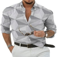 Colisha Muška regularna fit vrhova Bluza Casual rever vrat majice Dugi rukavi Dugme na dugim rukavima