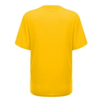 Ženske vrhove Moda Žene Okrugli vrat Ležerne modne kratke rukave Slatka tiskana majica žuti s