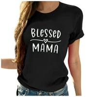 Ayolanni mama oba košulje za žene Ženska kratka rukava Okrugla vrata od labave majice bluza