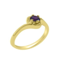 Britanci napravio je 10k žuto zlato stvarni prsten za angažman ametista - veličine opcija - veličine