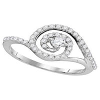 Jewels 10kt Bijelo zlato Žene Okrugli dijamant Solitaire Swirl Bridal Vjenčanje zaručni prsten CTTW