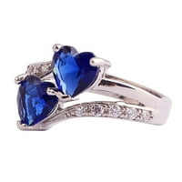 Botrong prstenovi za žene Žene Famale Modni ljubavnik Nakit Heart Cut Duga i bijeli gusjenični prsten