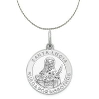 Carat u Karatsu Sterling srebrna polirana finija rodijum-pozlaćena španska St. Lucy medalja šarm privjesak