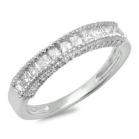 DazzlingRock kolekcija 0. Carat 14K Princess & okrugle Diamond ženske godišnjice vjenčanja podudaranje