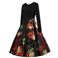 Haljine za žene dugih rukava za tisak cvjetnog uzorka Okrugli izrez Maxi Loose Fit Y2K moda Elegantna