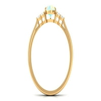 Etiopski zaručnički prsten s dijamantnim triom, 14k žuto zlato, SAD 10,50