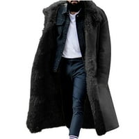Muška fleece zgušnjava zimsku kaput za hlađenje vintage dugačke koljena topli paun Witreener rever jakna