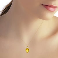 Galaxy Gold 14k14 Žuta zlatna ogrlica s dijamantskim i briletnim citrinom