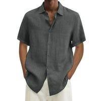 Pgeraug muške majice Hawaii Solid s kratkim rukavima Dvostruki džep isključite tipku ogrlica polo majice