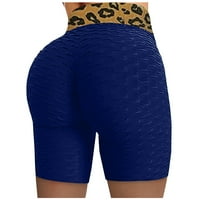 Finelylove ženske joge kratke hlače Žene sportske kratke hlače Bike High Squik Rise Print Plavi XXL