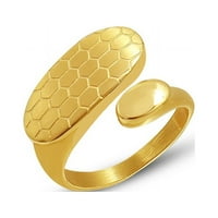 Toyella Frigid u obliku vjetra na sajnim prstenom titanijum čelik 18K zlato