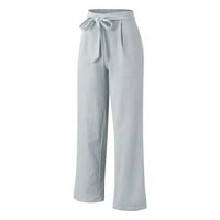 LisingTool posteljine žene ženske ležerne u boji labavi džepovi elastične pojaseve hlače za strugu duge