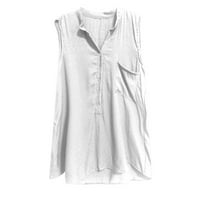 Bikoasu ženski vrhovi ženske V-izrez bez rukava na rukavu na vrhu majice pamučne ljetne majice za žene