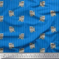 Soimoi pamučna ducka tkanina pruga i mačka životinja za štampanje tkanine sa dvorištem širom